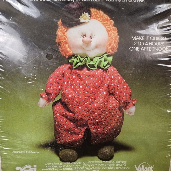 Vtg 1980s Chuckles the Clown 16" Baby Doll Soft Sculpture Kit Craft Sewing - Picture 11 of 12